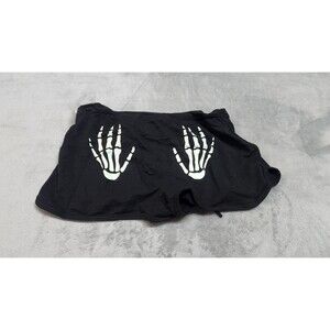 VICTORIA'S SECRET PINK Women's XL Black Skeleton Cotton Boyshort Panty NWT